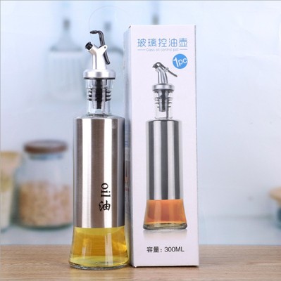 Wholesale Creative Glass Quantitative Oil Bottle Sealed Oil Pot Soy Sauce Vinegar Bottle Seasoning Bottle Kitchen Supplies Stainless Steel Oil Bottle details Picture