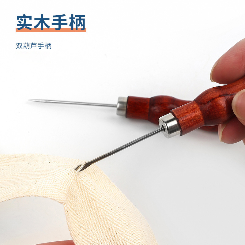 Double gourd with hook awl Hand diy leather drilling awl piercing tool Straight tip awl 1000 through wholesale Specification drawing