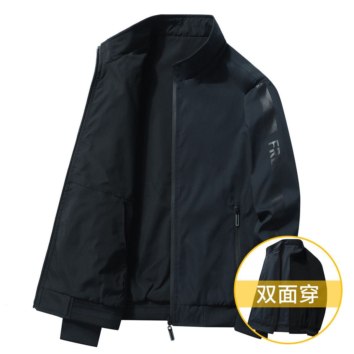 Coat Men's Spring Fall Casual Loose Stylish Men's Quilted Jacket Pilot Double-Sided Baseball Jacket Men's Jacket Men's Clothing Specification drawing