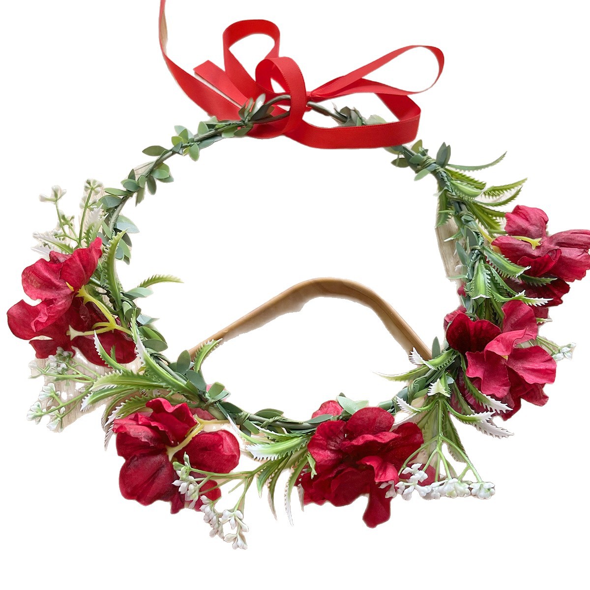 New fairy-like flower garlands, forest-like ultra-fairy-like simulation flower headbands, atmospheric photo accessories, high-end hair flowers and headwear Item Picture