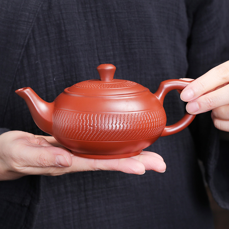 Red Clay Pot Large Raw Mine Old Master Hand Kung Fu Tea Set Xishi With Collection Certificate Teapot Gift Box details Picture