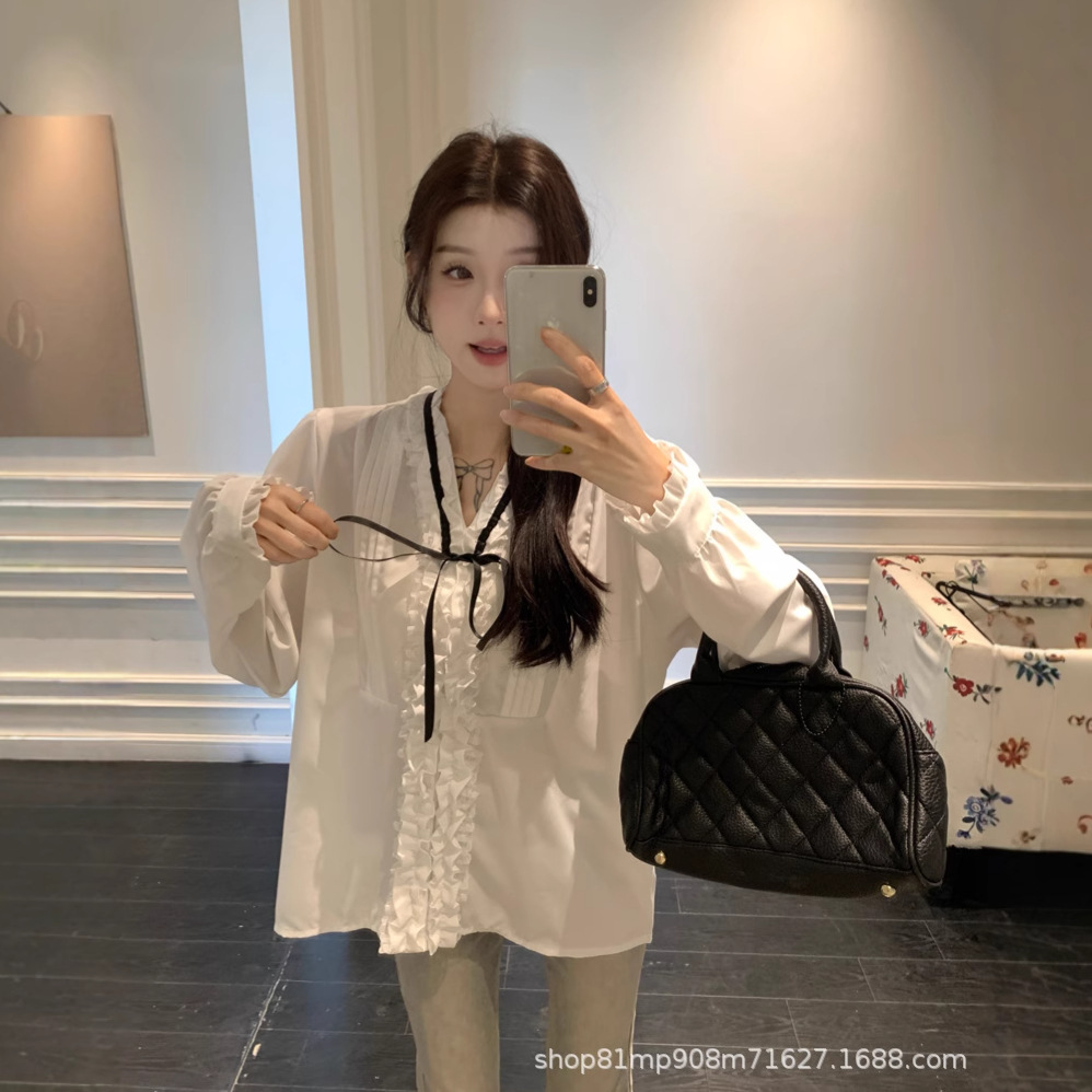衬衫女/衬衫全棉格子女/上衣桑蚕丝/衬衫/衬衫女长袖百搭细节图