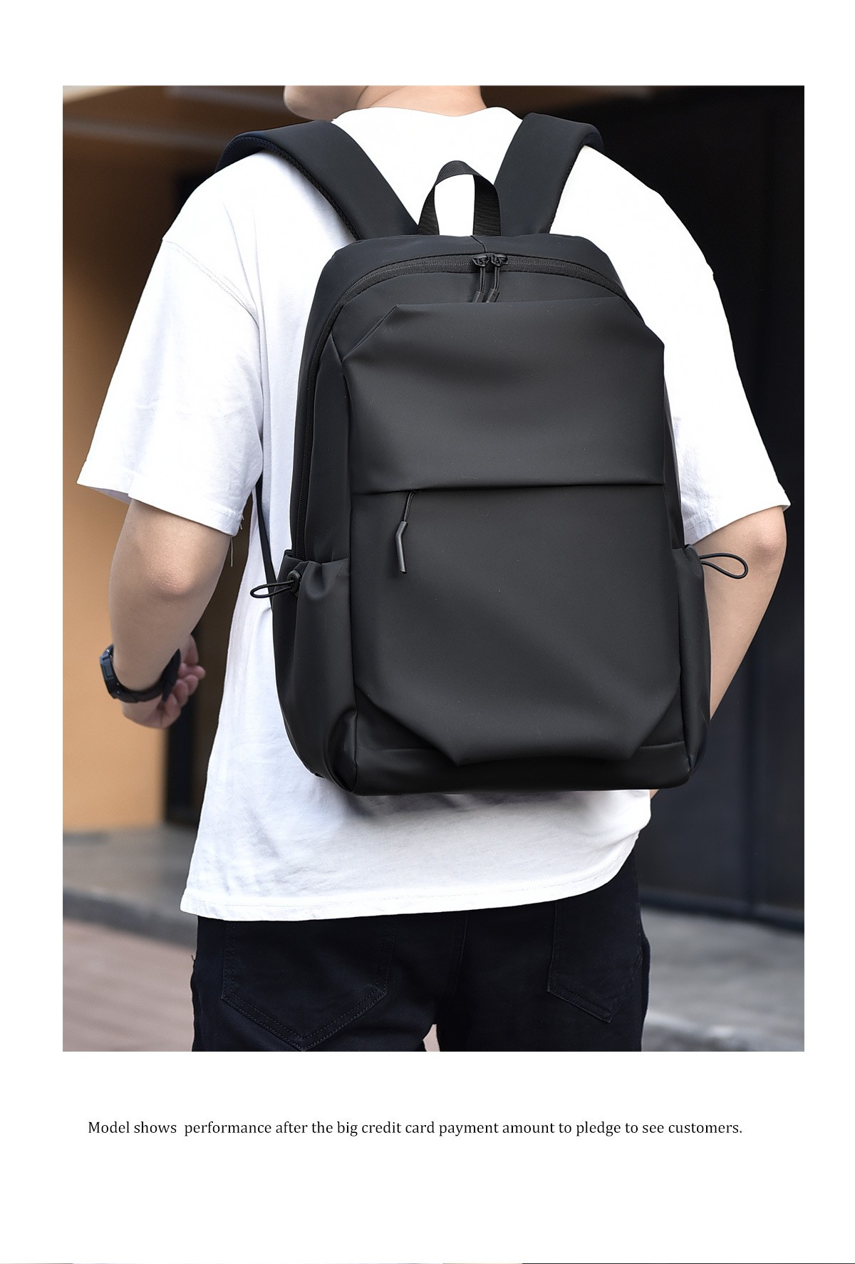 双肩包批发洋气复古潮流质感笔记本电脑包户外休闲防溅水旅行背包详情17