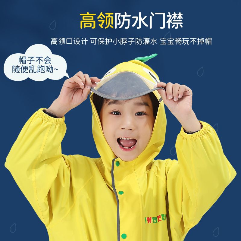 Children's one-piece raincoat, boys' and girls', kindergarten baby rainproof raincoat, student rain gear, raincoat, rain pants set Specification image