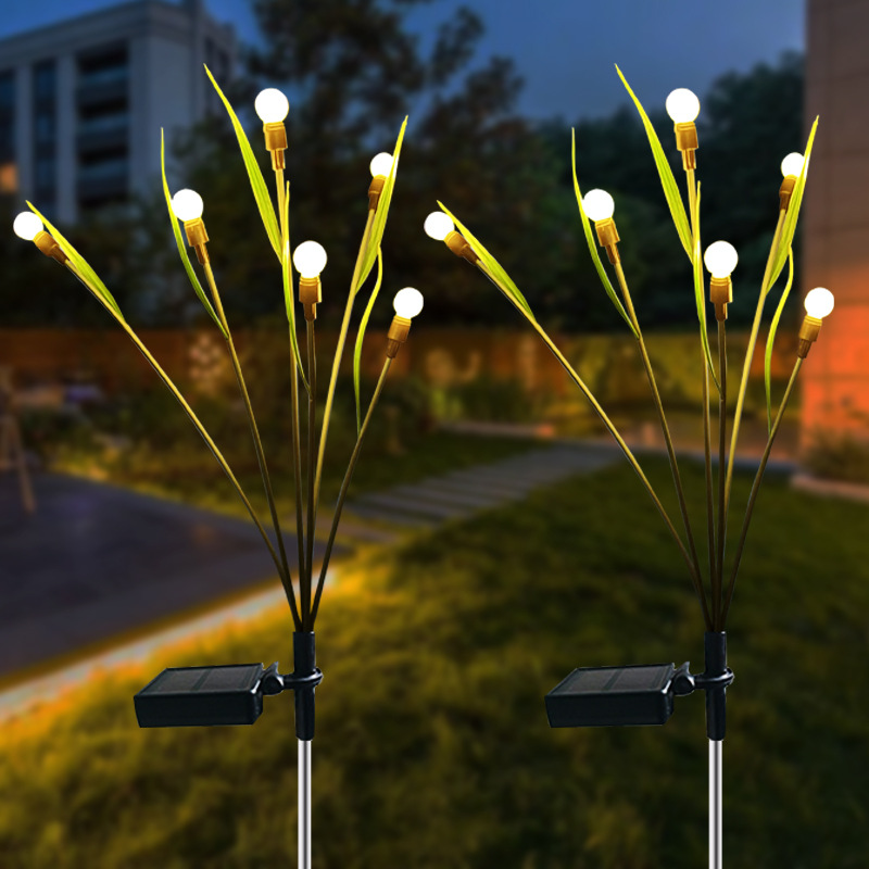 New solar lawn light, led dynamic green leaf firefly light, swing plug outdoor garden landscape light