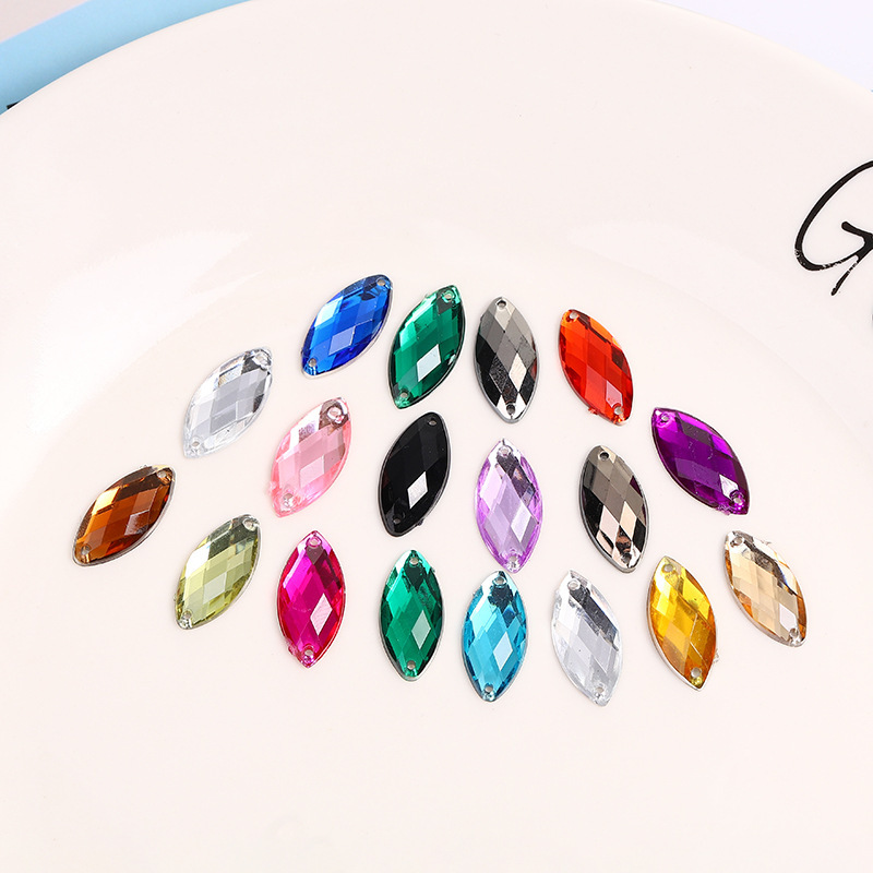 亚克力钻有孔马眼手缝钻龟面球面平底钻DIY材料配件服饰配件详情15