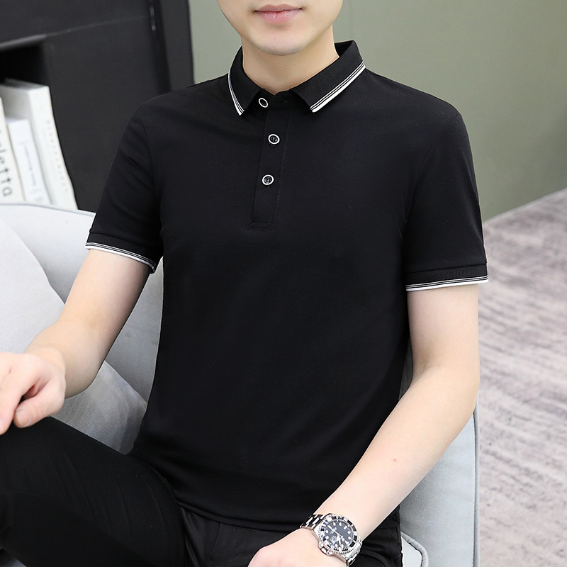 Douyin's best-selling in-stock POLO shirt for men, a new summer 2024 solid-color lapel casual and simple business short-sleeved T-shirt Application Scenario