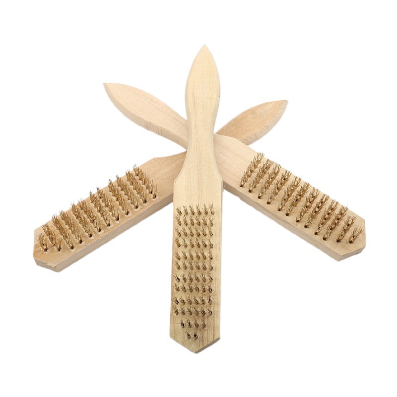 Wholesale of wooden handle steel wire brushes, rust removal brushes, fish scale brushes, grinding, rust removal, polishing and cleaning tool brushes from the manufacturer Item Picture