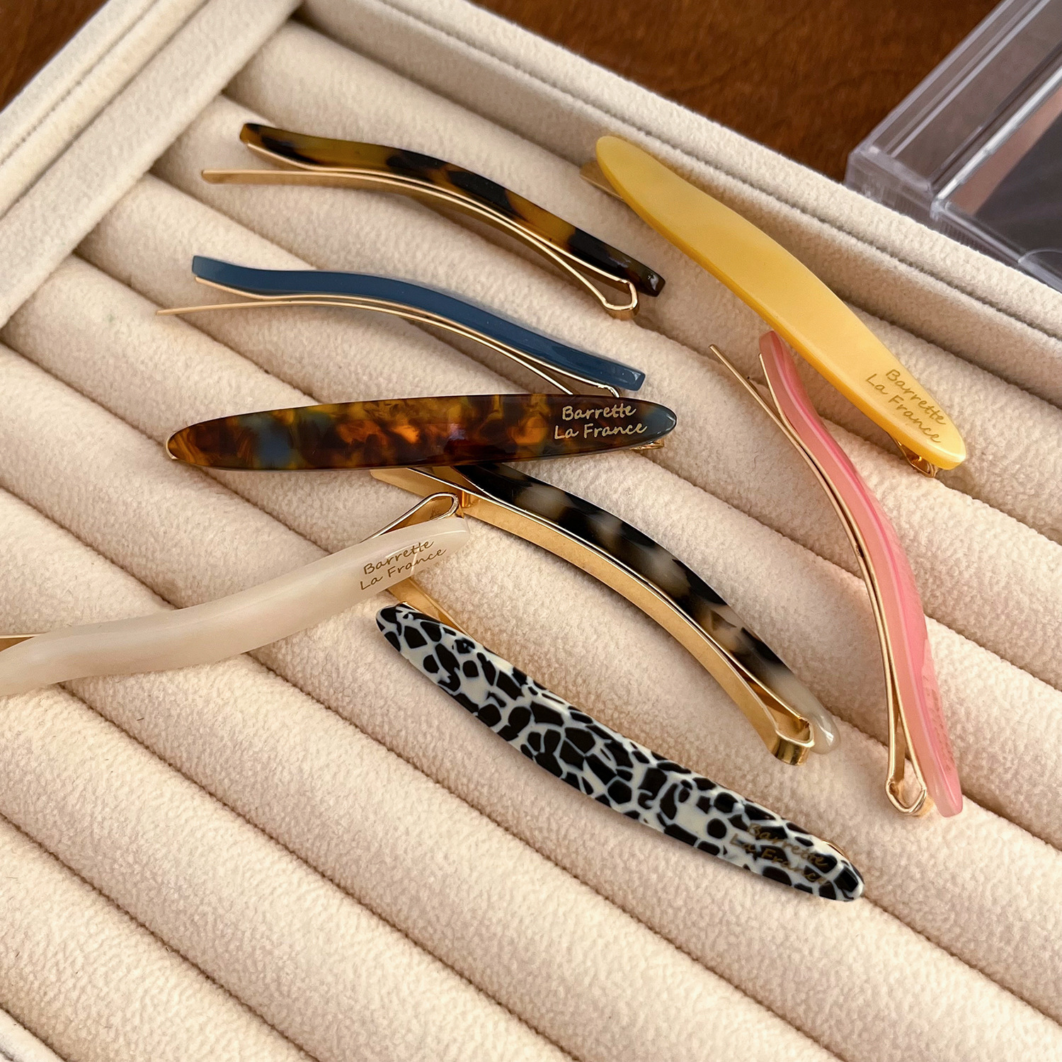 简约侧边夹醋酸一字夹韩国碎发夹高级感金标发卡刘海夹子百搭发饰