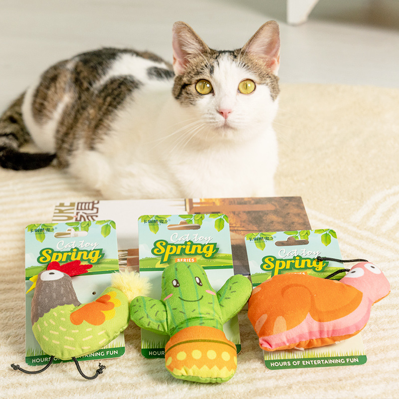 Cross-border cat toys, mint self-entertaining and boring gadgets, kitten teething plush cat toys, pet supplies, cat toys Specification image