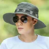 Summer outdoor sun protection fisherman hats, men's and women's hiking jungle sun hats, wide-brimmed sunshade fishing hats, cross-border trendy hats Specification image