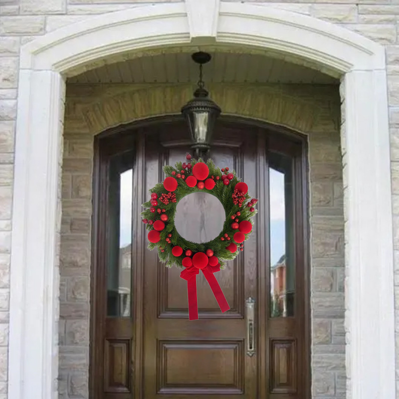 New Christmas decorations garland simulation rattan hotel shopping mall scene layout door hanging wall hanging flocking high-grade details Picture