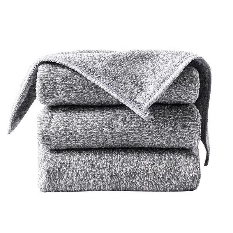 Kitchen cleaning cloth, non-stick and non-stick bamboo charcoal fiber cleaning cloth, household absorbent towel, household dish washing cloth Item Picture