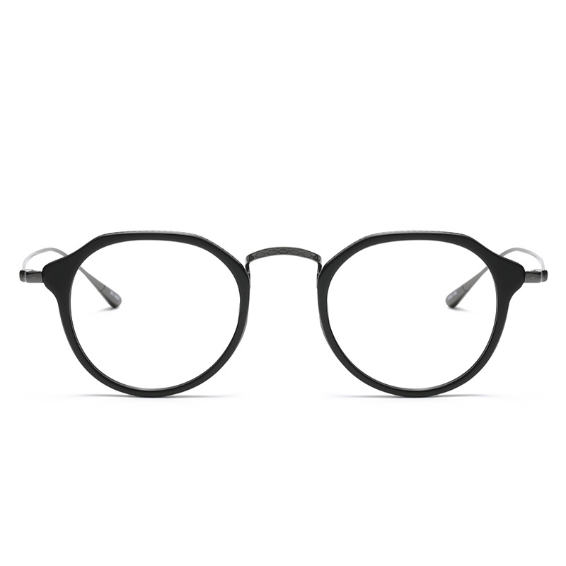 钛架眼镜框/万年龟同款1/纯钛眼镜白底实物图