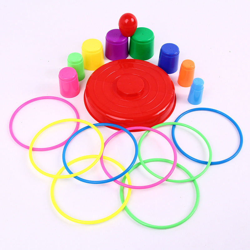 Parent-child interactive throwing ring toss toys, educational tower sets, indoor and outdoor kindergarten competition games, children's toys Specification image