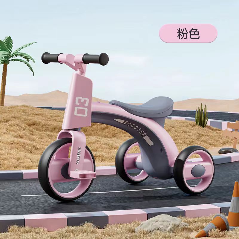 CG儿童三轮车防摔侧翻可坐多功能灯光音乐儿童脚踏车三轮车1到3岁