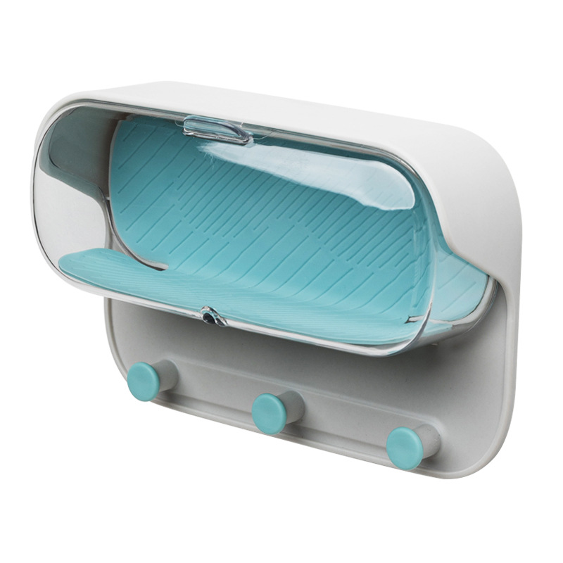 Transparent and visible bathroom storage without holes, dust-proof protection, jewelry and glasses storage box, mini wall-mounted flip cover storage without holes Application Scenario