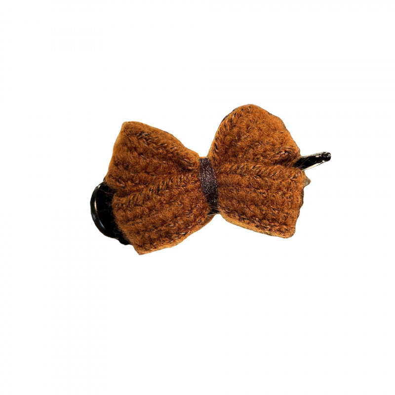 Elegant woolen bow headpiece, hairpin, cute and elegant at the back of the female head, bun hairstyle, claw clip, high-end feel, hairpin, winter Item Picture