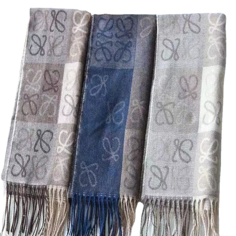 Nueva imitación cachemira jacquard cuellos blancos bufanda versátil mujer europa y américa otoño invierno largo espesado abrigo abrigo cuello Item Picture