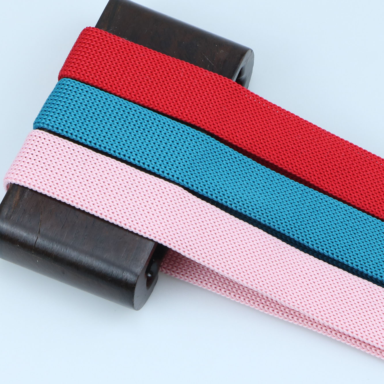 In stock: 300-color 25mm / 20mm knitted hollow tape, hollow knitted webbing, low-elasticity filament cylindrical hollow flat tape Specification image