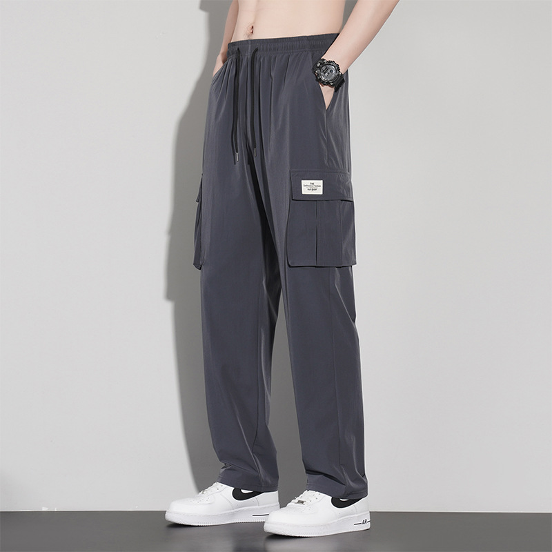Ice Silk Work Pants Men's Summer Thin 2024 New style Loose straight men wide-leg sport casual pants Application Scenario