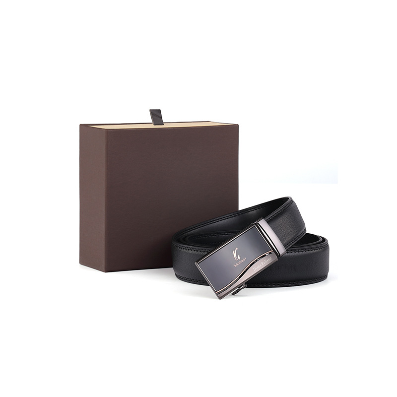 Leather Belt Men's Cowhide Printed Logo High-Grade Company Gifts Business Belt Manufacturers Wholesale Belt Custom Leather Item Picture