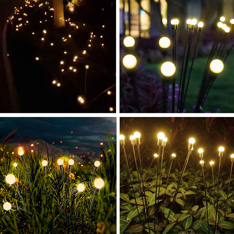 Solar Lawn Lights Led Wind Firefly Ground Lights Garden Lights Garden Decorations Swing Festive Atmosphere Lights Item Picture