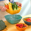 Processing Custom Home Kitchen Double Washing Vegetables Drain Basket Plastic Fruit Basin Fruit And Vegetable Placing Basket Filter Basket Specification drawing