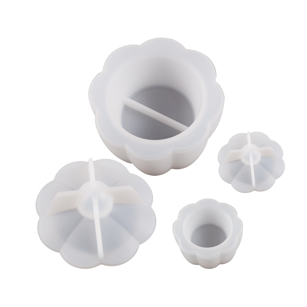 Crystal resin lace storage jar, diy cement gypsum candle cup, decorative display stand, silicone mold handicraft, display item, handicraft Item Picture