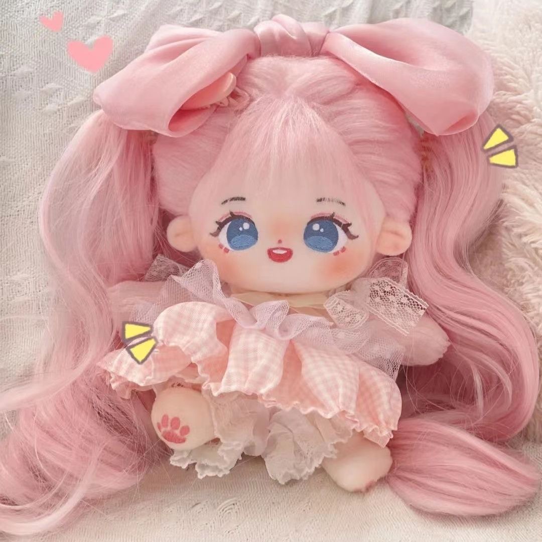 20Cm Cotton Doll High Temperature Silk Wig Ponytail Small Tiger Clip Grab Clip Long Curly Hair Ponytail Wholesale