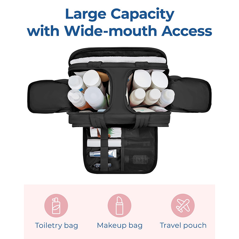 飞泓跨境大容量化妆包便捷式手提洗漱包蓬松大号宽开口化妆洗漱包详情13