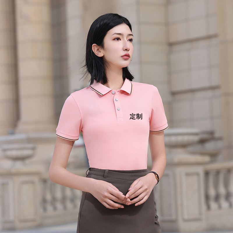 Blank lapel men's polo shirt custom advertising cultural shirt solid color men's short-sleeved polo work clothes embroidery Specification image