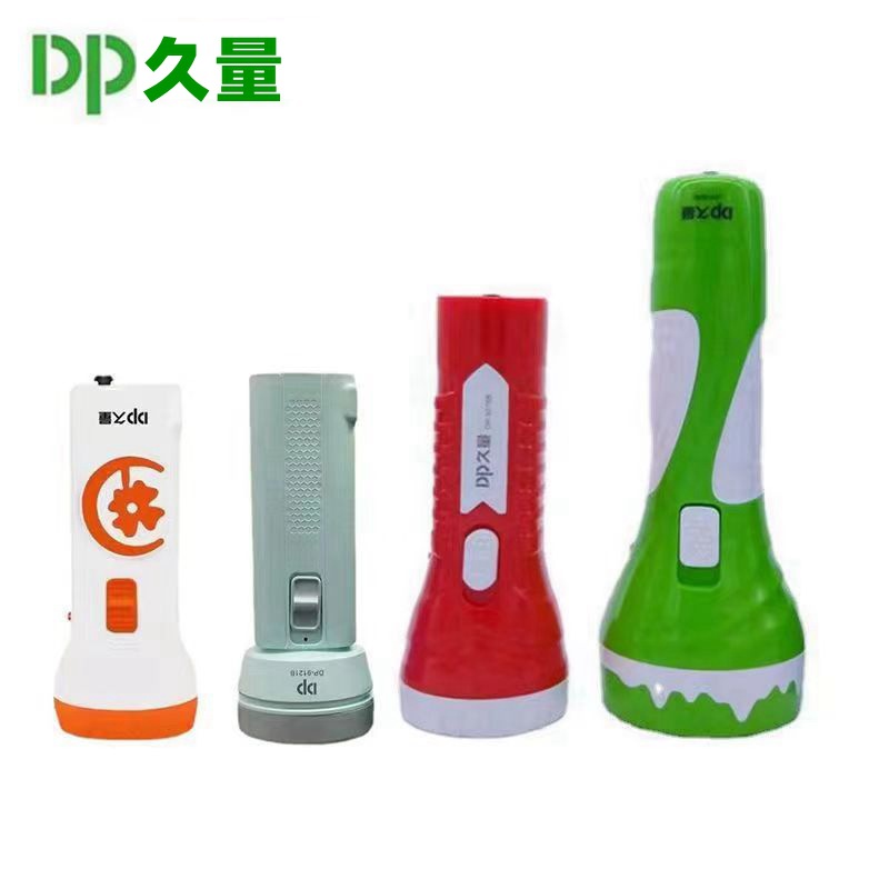 Long rechargeable led flashlight Household plastic small electric flashlight outdoor lighting full figure