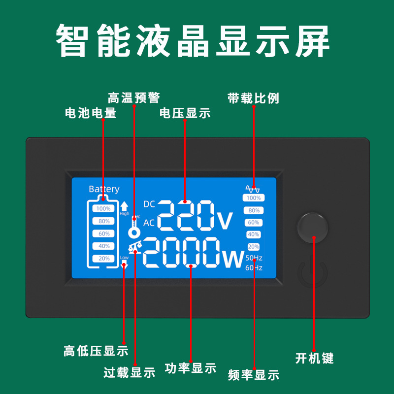Remote control pure sine wave inverter 12V, 24V, 48V, 60V to 220V, 3000W high-power RV converter Application Scenario