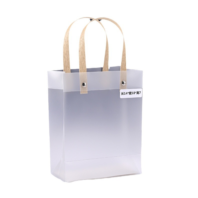 In-stock transparent tote bags, wedding gift bags, PP plastic gift bags, frosted gift bags, advertising promotional bags Item Picture