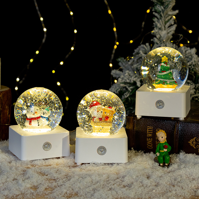 Christmas Decorations Water Balloon Light Crystal Ball Snow Snowflake Light Night Light Wind Light Christmas Gift Glass Ball details Picture