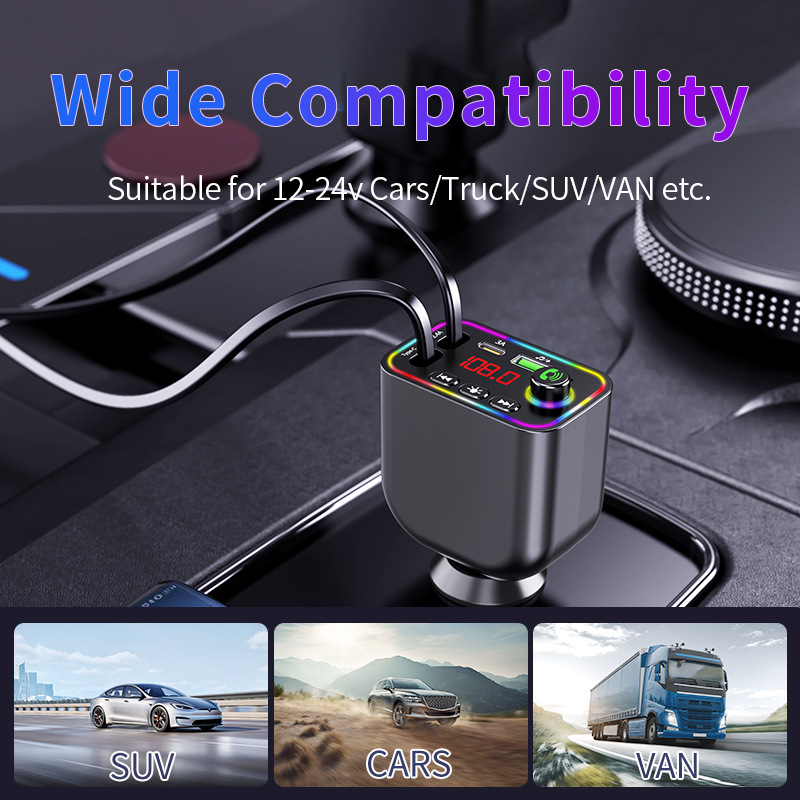 Y4工厂批发车载mp3 蓝牙fm发射器 私模快充车载充电器 跨境新品详情17