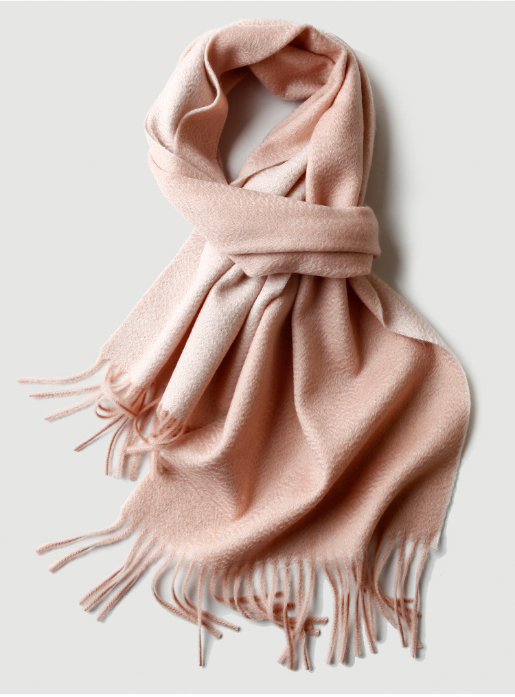 双面羊绒围巾女士女款男女通用纯色秋冬季加厚保暖批发cashmere详情17