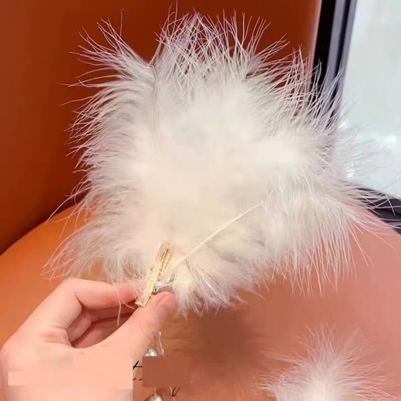 Super Fairy Feather Headdress Antique Hair Hair Clip Girls Fringe Edge Clip Children Princess Sweet Feather Headdress Item Picture