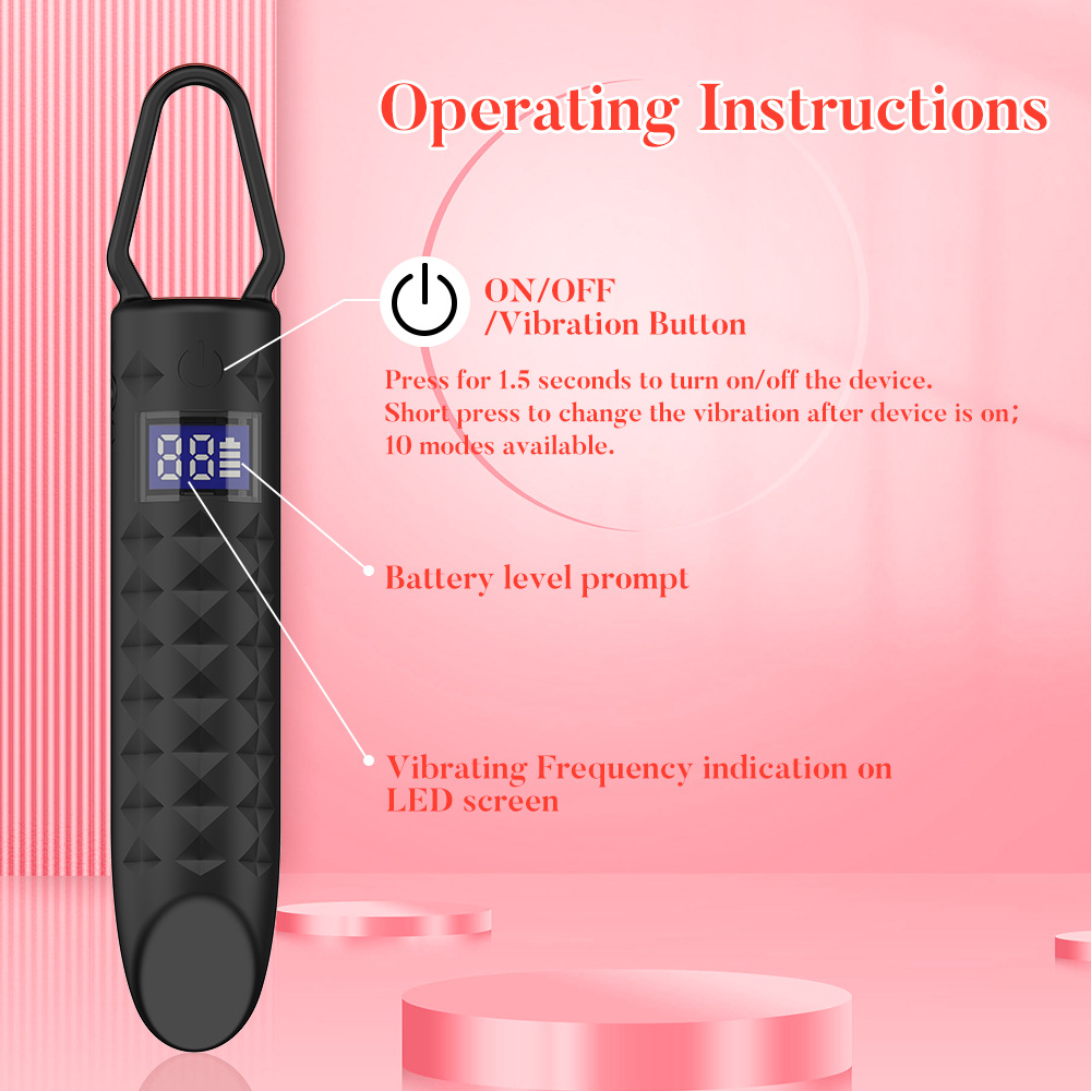 High-second trendy LCD bullet for women, silent jumping egg mini for going out, adult fun and adult products full figure