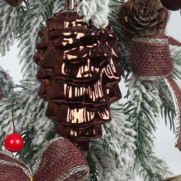 New Christmas Tree Decorations 9Cm/8Pcs Christmas Tree Pendants Plastic Pine Cone Shaped Hanging Christmas Ball In Stock Specification drawing