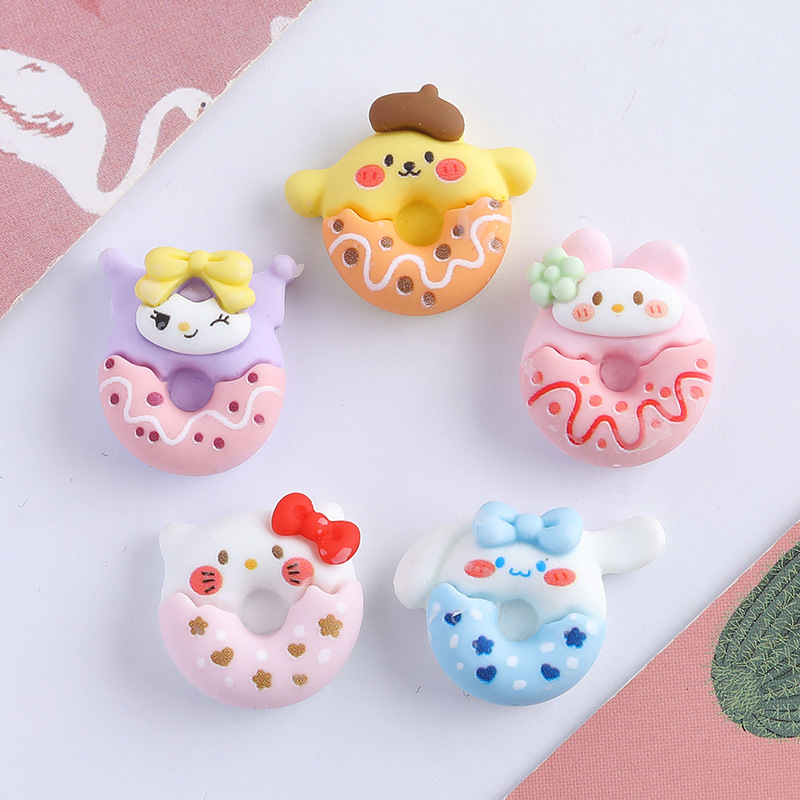 Resin Accessories Donut Diy Mobile Phone Case Water Cup Toy Patch Car Storage Box Shoes Clothing Headwear Materials details Picture