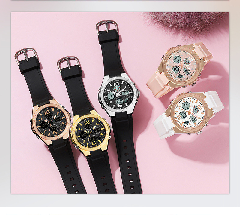 青少年女士手表学生潮流初中高中儿童运动夜光防水多功能电子女表详情13