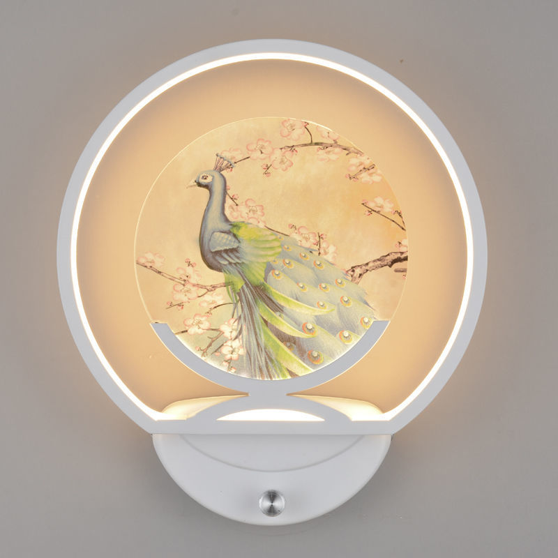 Aplique dormitorio simple cabecera escalera pasillo fondo de pared pintura de pared nuevo estilo chino creativo dimmable con interruptor details Picture