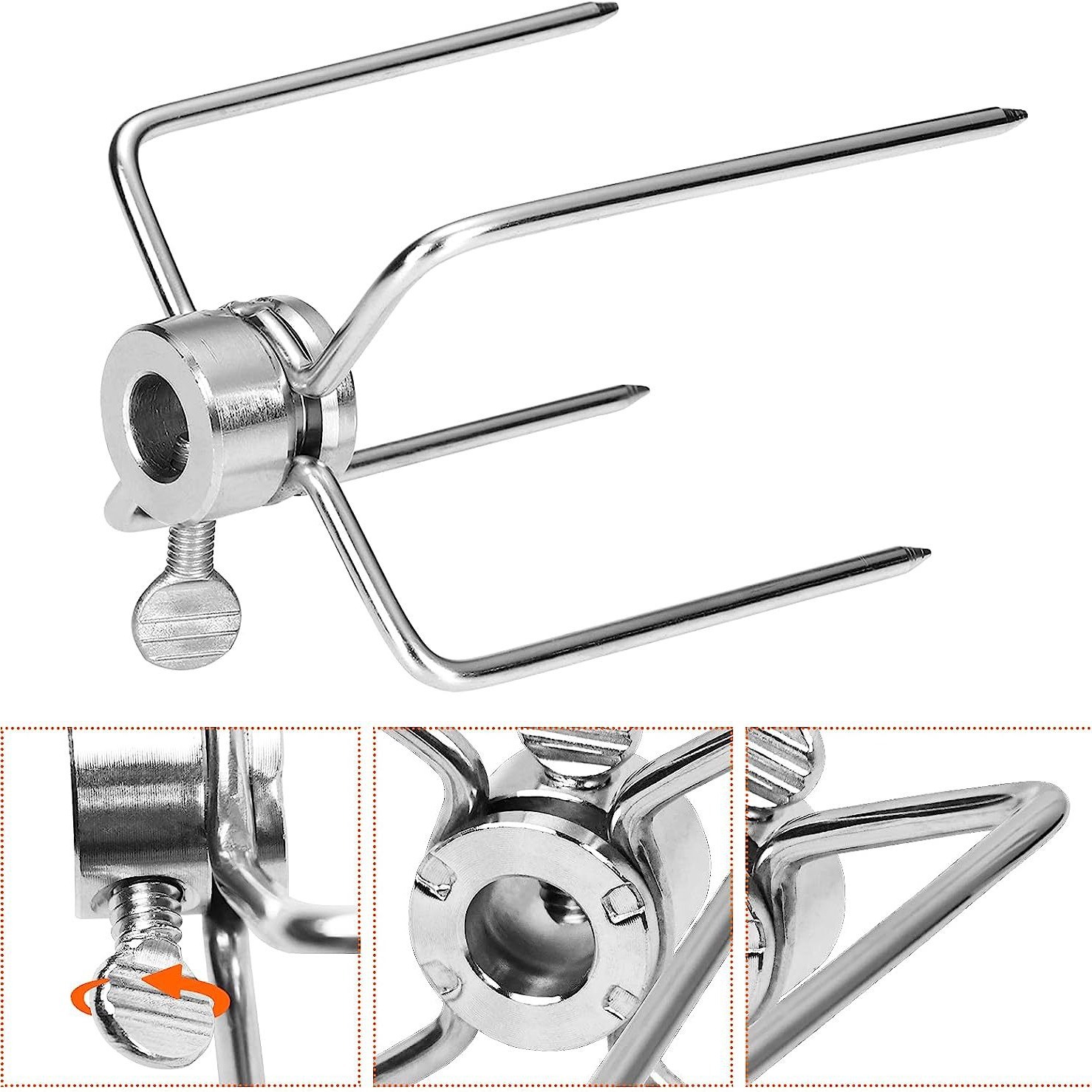 Food-grade 304 stainless steel barbecue tongs, barbecue chicken grills, multi-functional grills, grills accessories, grills Specification image