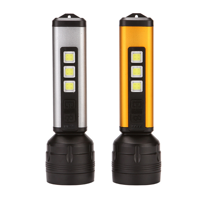 强光照明LED手电筒 户外巡逻家用照明便携铝合金大功率手电筒批发