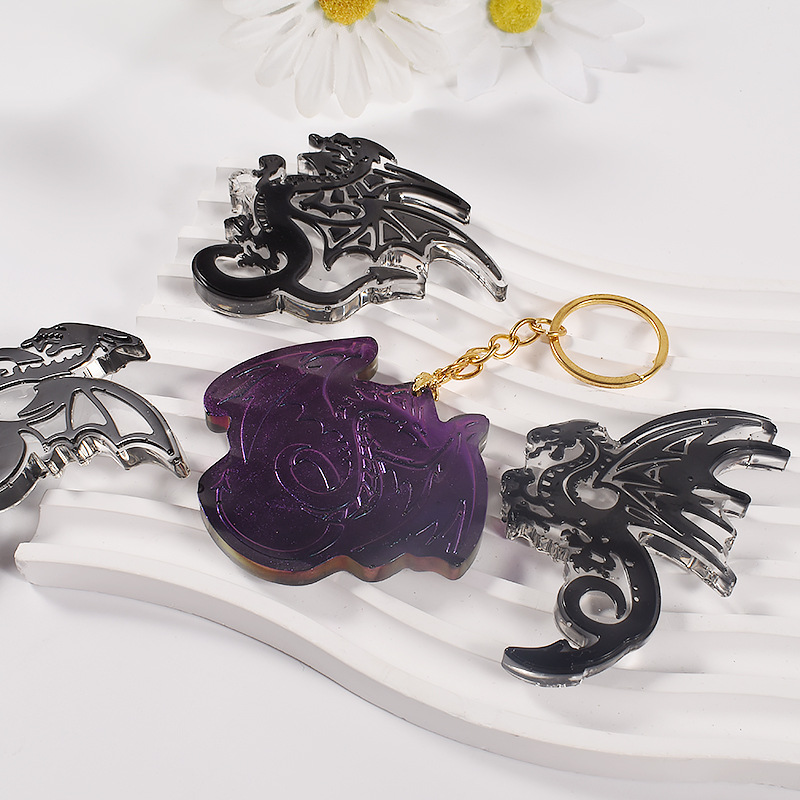 Goteo de cristal flying dragon firedragon print collar llavero molde de silicona accesorios diy colgante goteo grinding Application Scenario