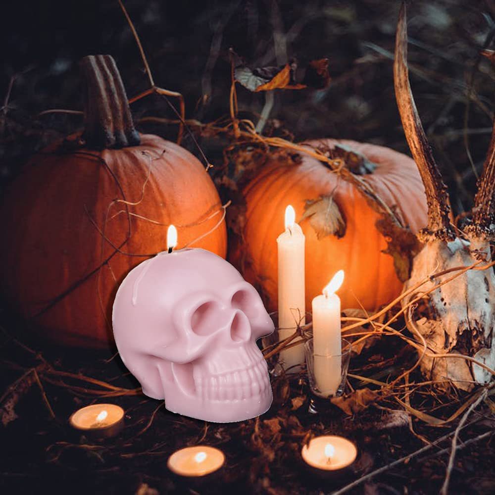 Amazon hot sale halloween goteo cola molde cráneo cabeza vela de silicona molde poner Specification image