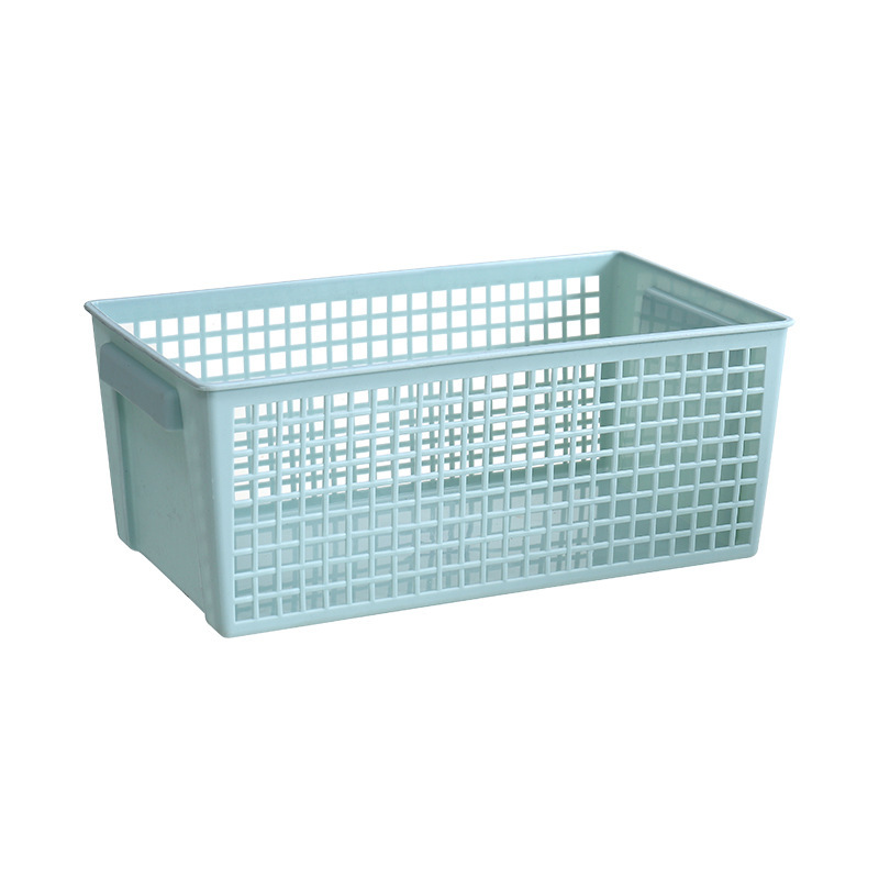 【 Thickened ins storage Basket 】 Desktop hollowed-out rectangular snack storage basket, miscellaneous storage frame plastic basket Item Picture