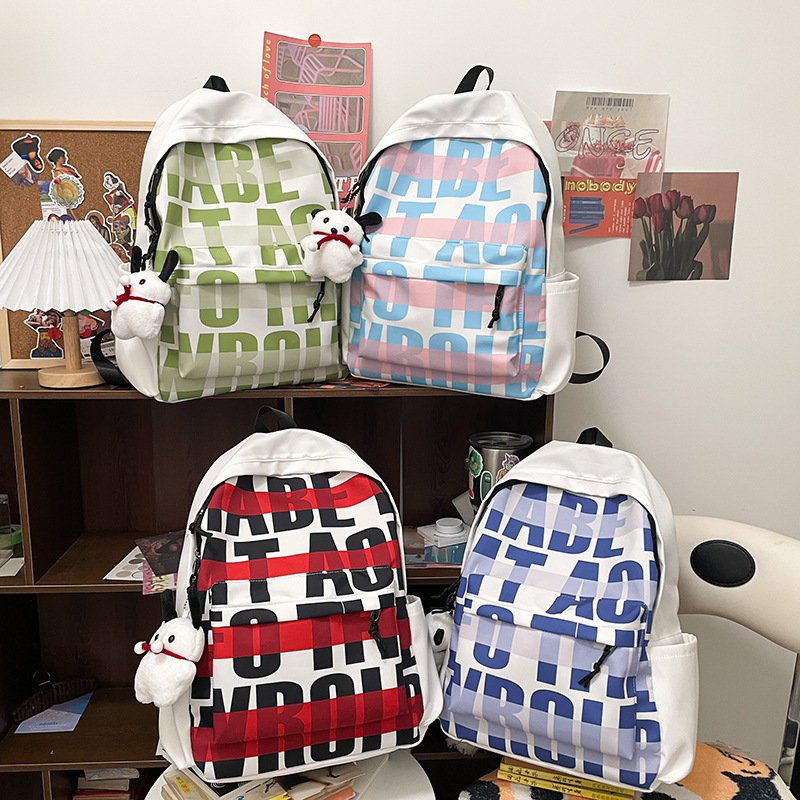 Personality Instagram Graffiti Student Backpack Female Japanese Cute Preppy School Bag Letter Korean Version Of Everything Backpack Application Scenario